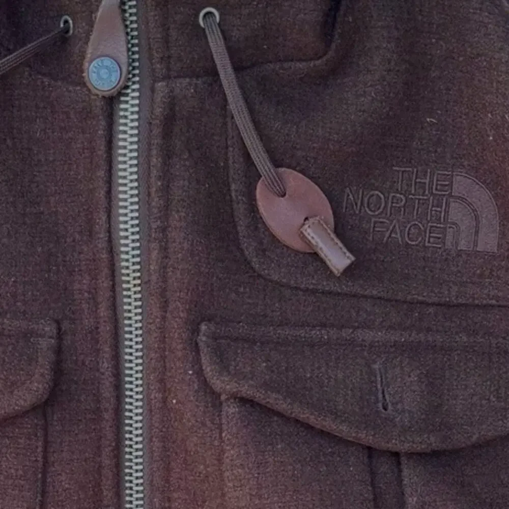 The North Face Buckeye Bomber Jacket Men's Size S Brown Wool Hooded